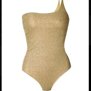 never worn Lumière One-Shoulder Maillot in Gold! Size medium.